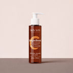 Bottle of Skin Win BrightBoost gel cleanser on a beige background